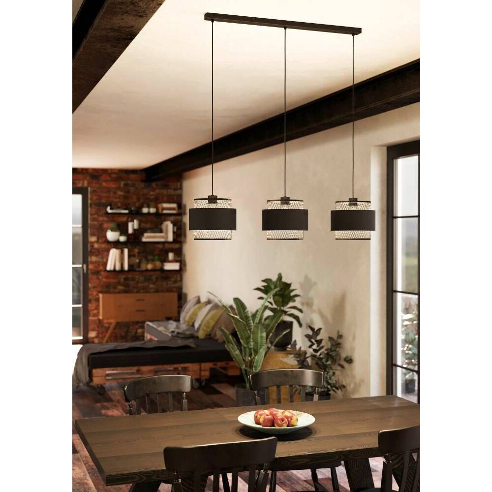 Eglo Leuchten BAZELY Pendelleuchte Schwarz, 3-flammig main product photo