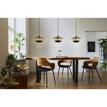 Eglo Leuchten NUVANO Pendelleuchte LED Gold, Schwarz, 3-flammig