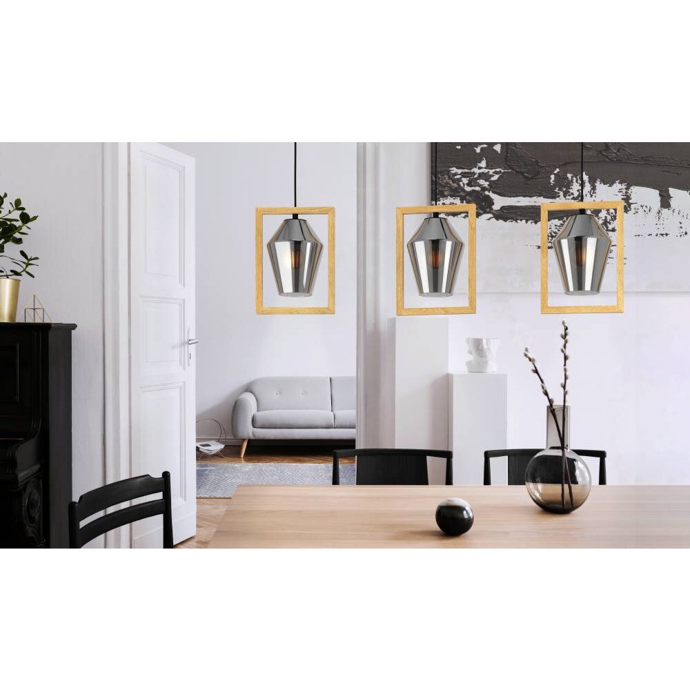 Eglo Leuchten VIGLIONI Pendelleuchte Braun, Schwarz, 3-flammig main product photo