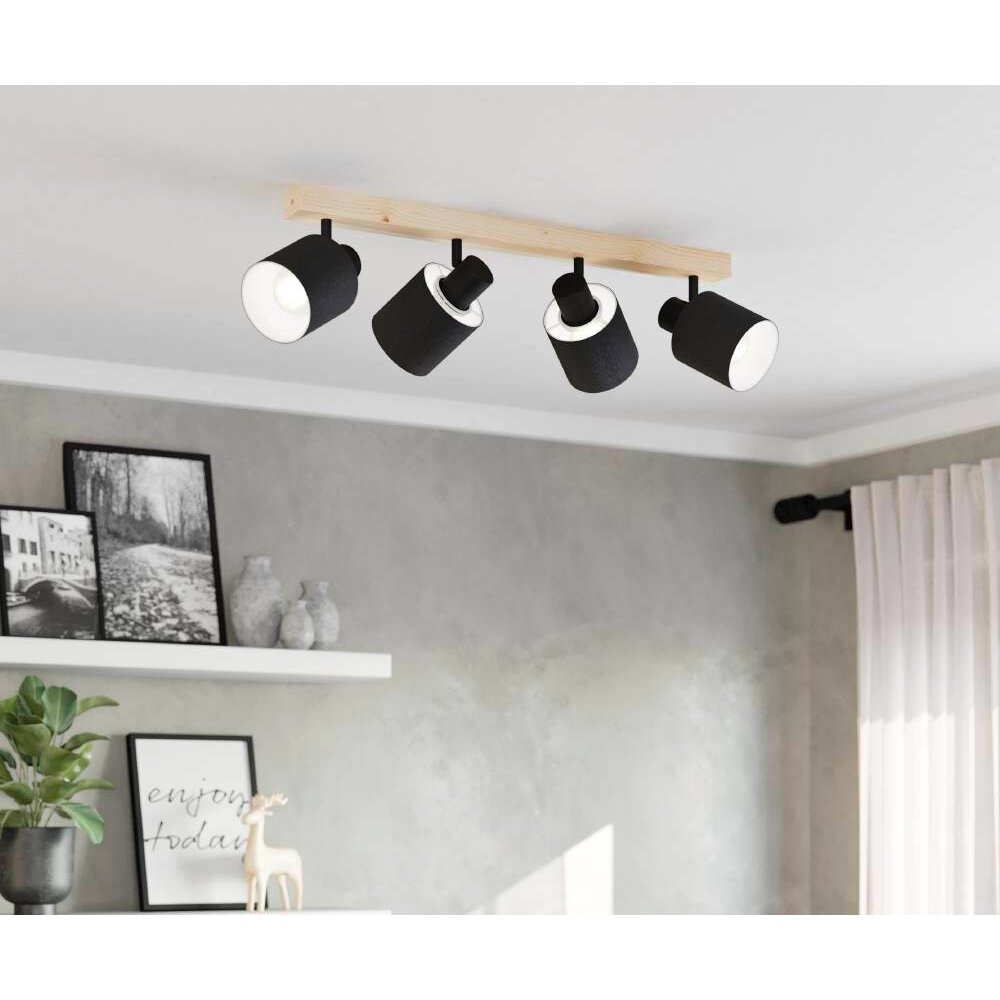 Eglo Leuchten BATALLAS Deckenleuchte Braun, Schwarz, 4-flammig main product photo