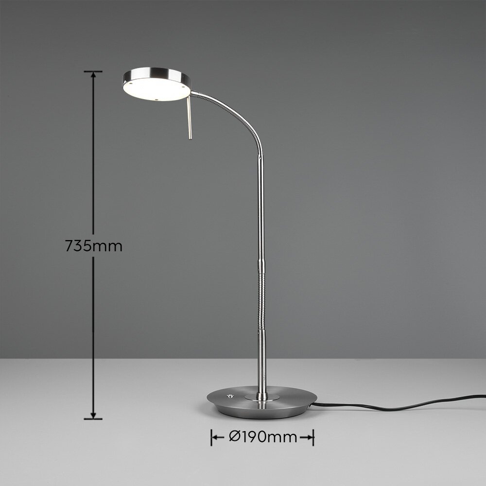 Trio Leuchten Monza Tischleuchte LED Nickel-Matt, 1-flammig