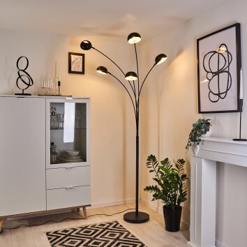 Siamado Bogenlampe Schwarz, 5-flammig