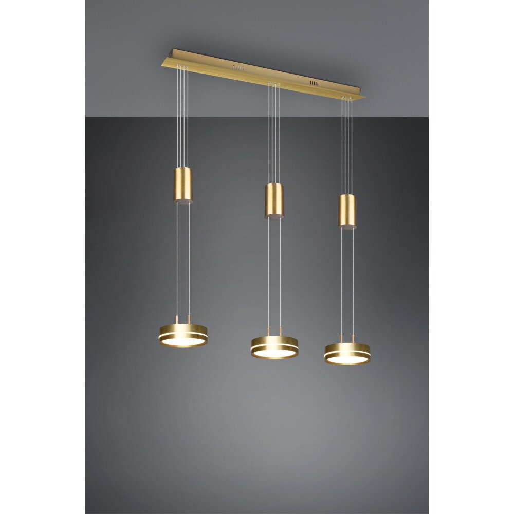 Trio Leuchten Franklin Pendelleuchte LED Messing, 3-flammig main product photo