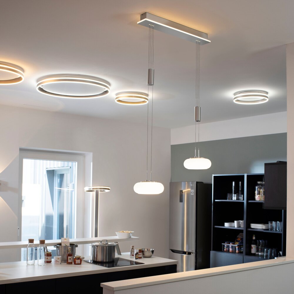 Paul Neuhaus Q-ETIENNE Pendelleuchte LED Stahl gebürstet, 3-flammig, Fernbedienung main product photo