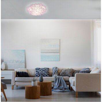 Leuchten Direkt LOLAsmart-NAOMI Deckenleuchte LED Weiß, 1-flammig, Fernbedienung, Farbwechsler