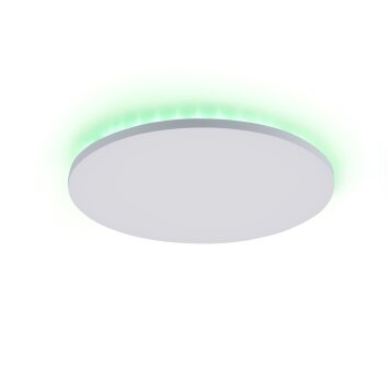 Leuchten Direkt GUSTAV Deckenleuchte LED Weiß, 1-flammig, Fernbedienung, Farbwechsler