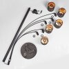 Tallaboa Bogenlampe Schwarz, 5-flammig, Stoffschirm
