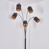 Tallaboa Bogenlampe Schwarz, 5-flammig, Stoffschirm