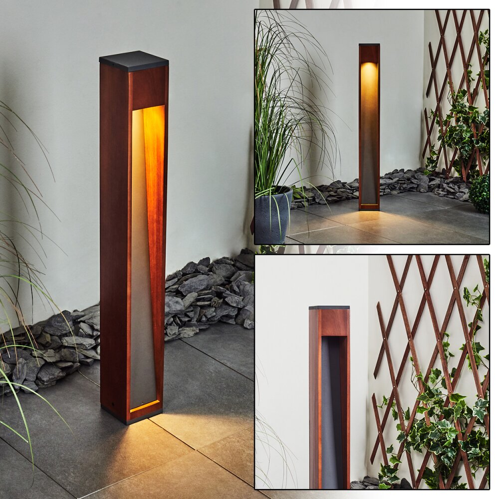Byremo Wegeleuchte Holz dunkel, Schwarz, 1-flammig main product photo