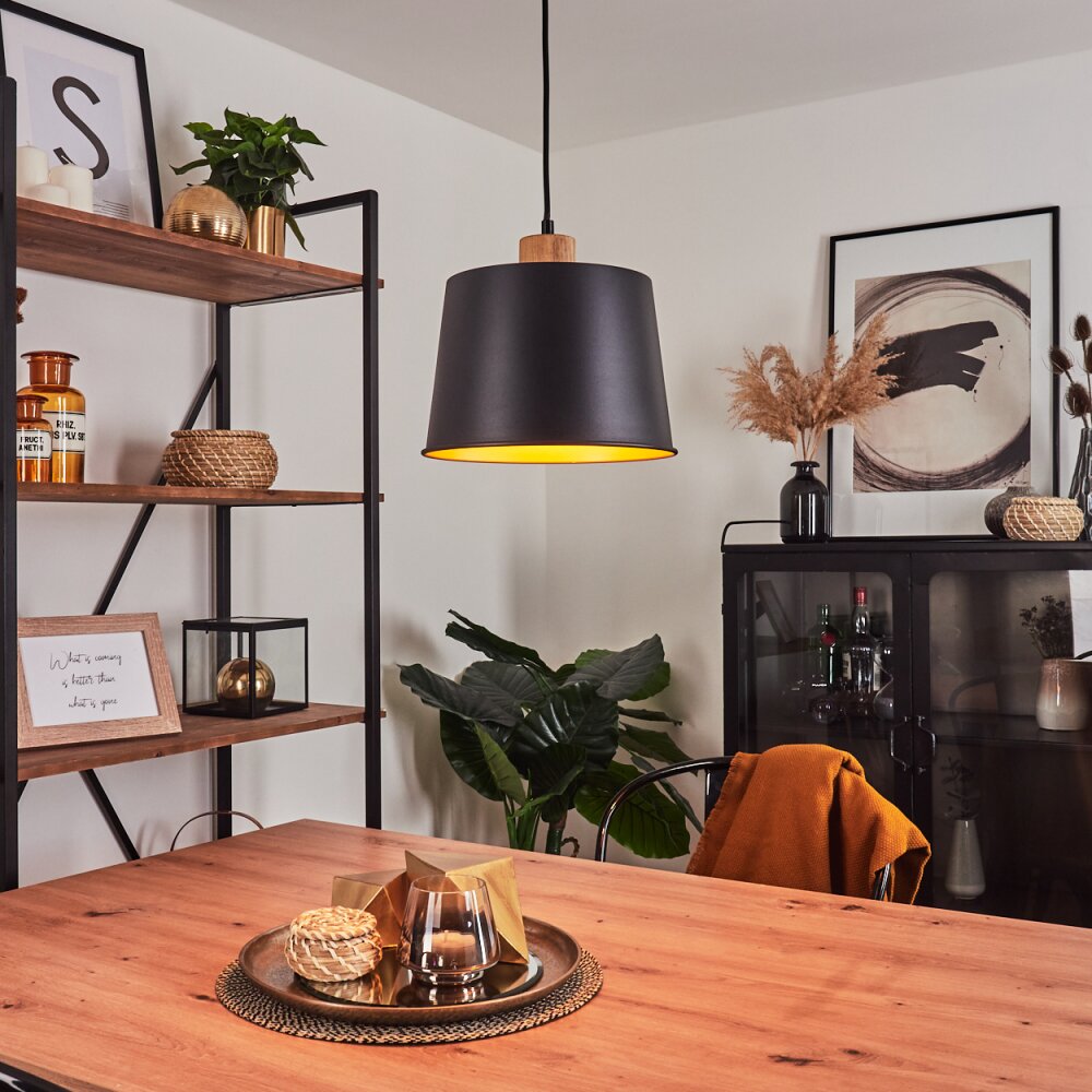 Tatodere Hängeleuchte Naturfarben, Schwarz, 1-flammig main product photo