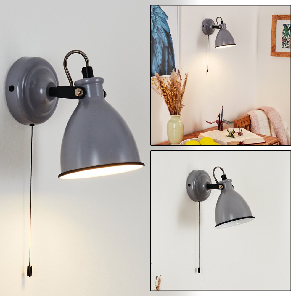 Selki Wandleuchte Grau, Schwarz, 1-flammig main product photo