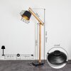 Tatodere Bogenstehlampe Holz dunkel, Schwarz, 1-flammig