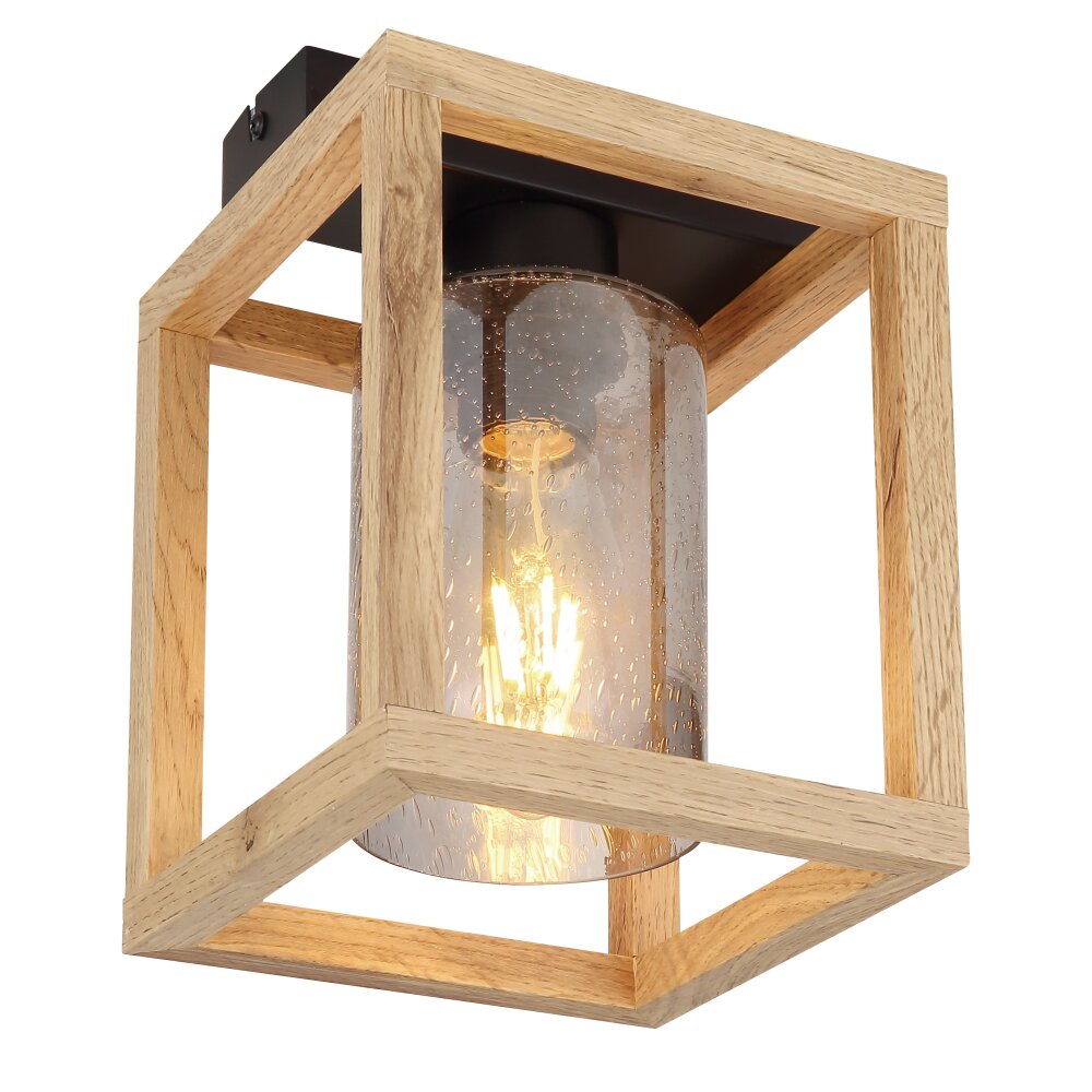 Globo PETTEY Deckenleuchte Schwarz, 1-flammig main product photo