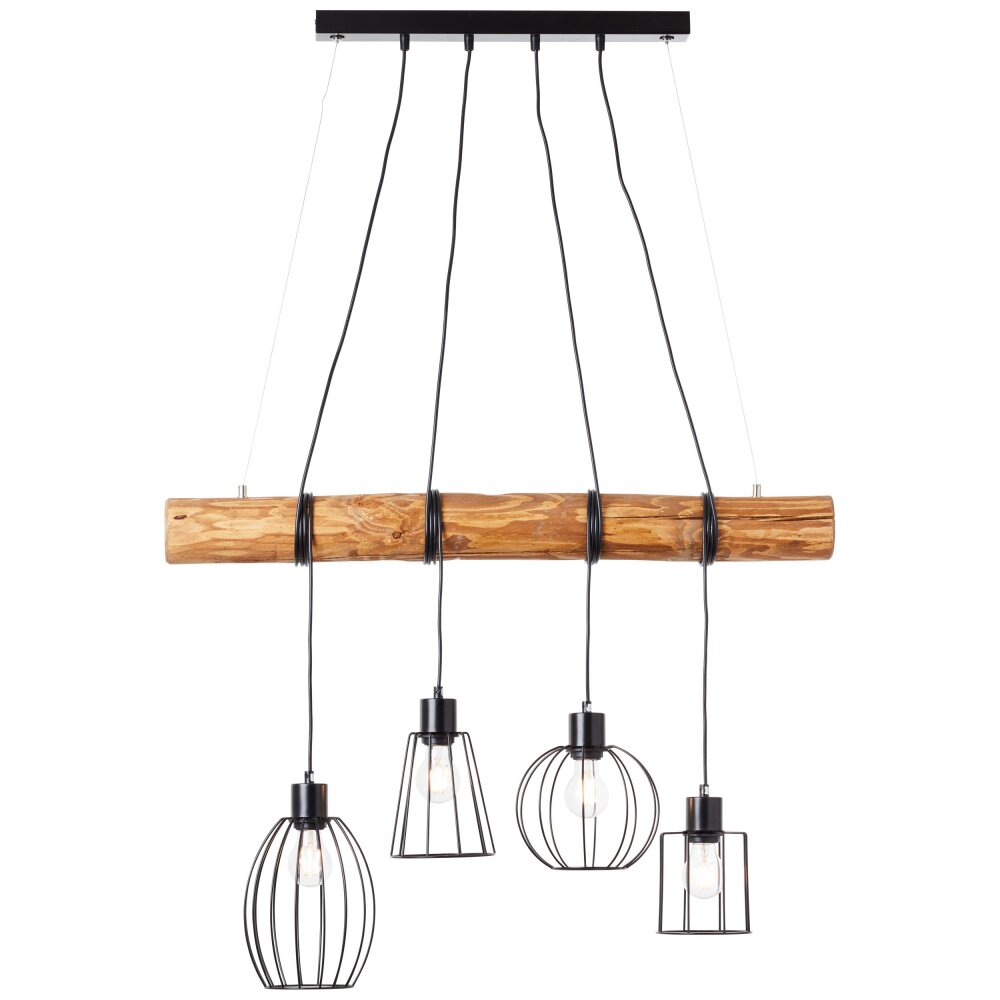 Brilliant Leuchten Keyla Pendelleuchte Naturfarben, Schwarz, 4-flammig main product photo