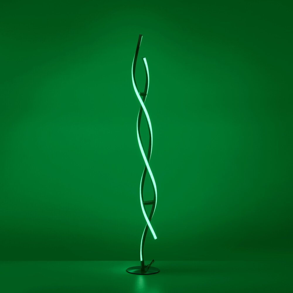 Leuchten Direkt LOLAsmart-SWING Stehleuchte LED Stahl gebürstet, 2-flammig, Fernbedienung, Farbwechsler