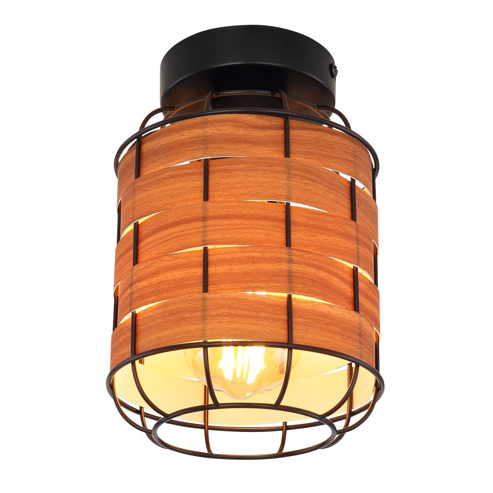 Globo ELMAR Deckenleuchte Schwarz, 1-flammig main product photo