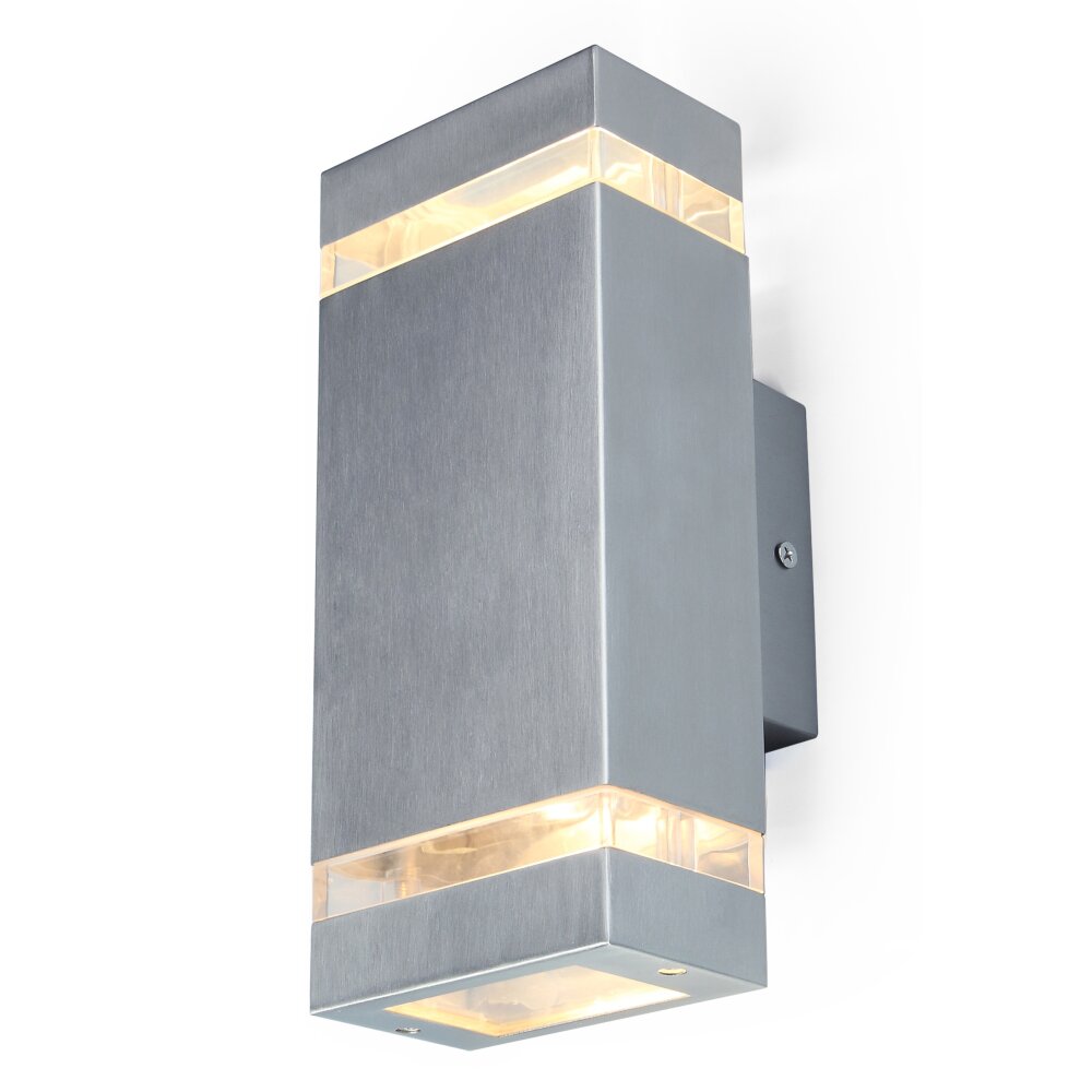 Lutec Focus Außenwandleuchte Edelstahl, 2-flammig main product photo