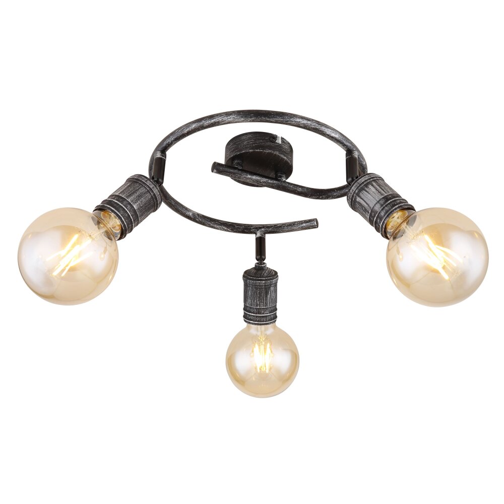 Globo OTTILIE Deckenleuchte Dunkelbraun, Nickel-Matt, 3-flammig main product photo