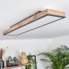 Salmi        Deckenpanel LED Braun, Holzoptik, Schwarz, 1-flammig, Fernbedienung