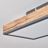 Salmi        Deckenpanel LED Braun, Holzoptik, Schwarz, 1-flammig, Fernbedienung