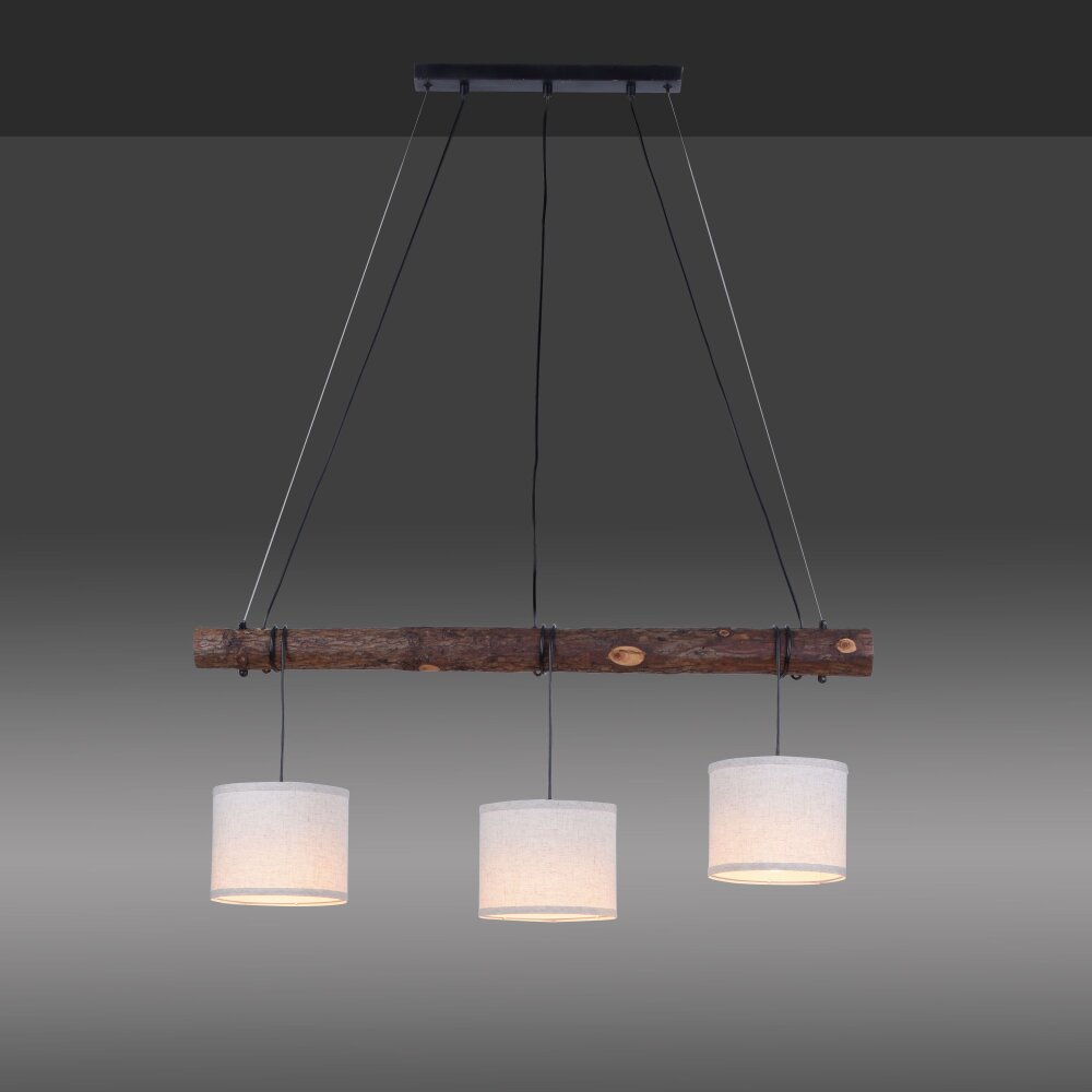 Leuchten Direkt BARK Pendelleuchte Naturfarben, Schwarz, 3-flammig main product photo