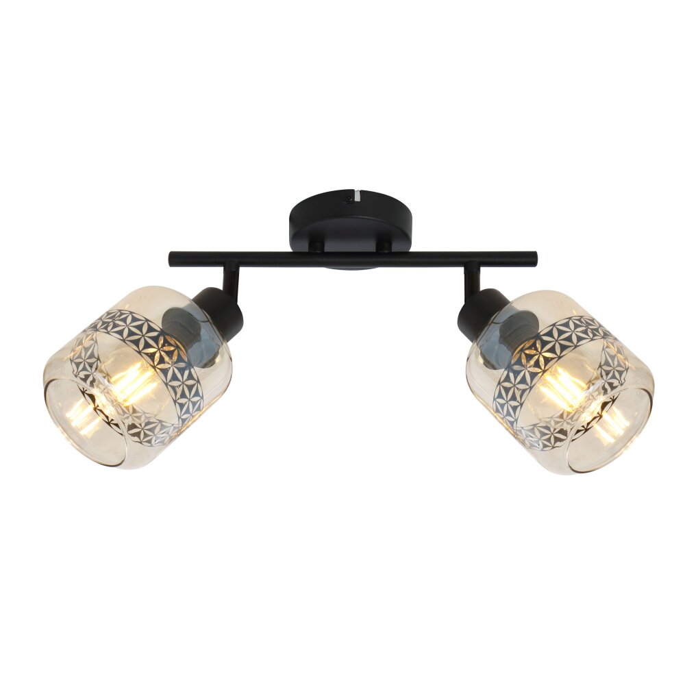 Globo LAZARUS Deckenleuchte Schwarz, 2-flammig main product photo