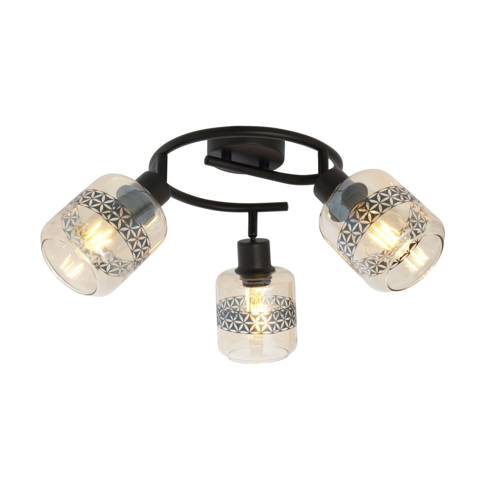 Globo LAZARUS Deckenleuchte Schwarz, 3-flammig main product photo