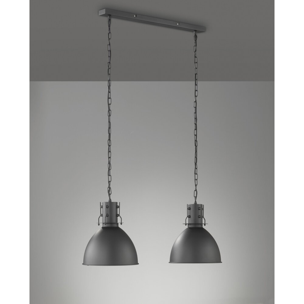 Fischer & Honsel London Pendelleuchte Schwarz, 2-flammig