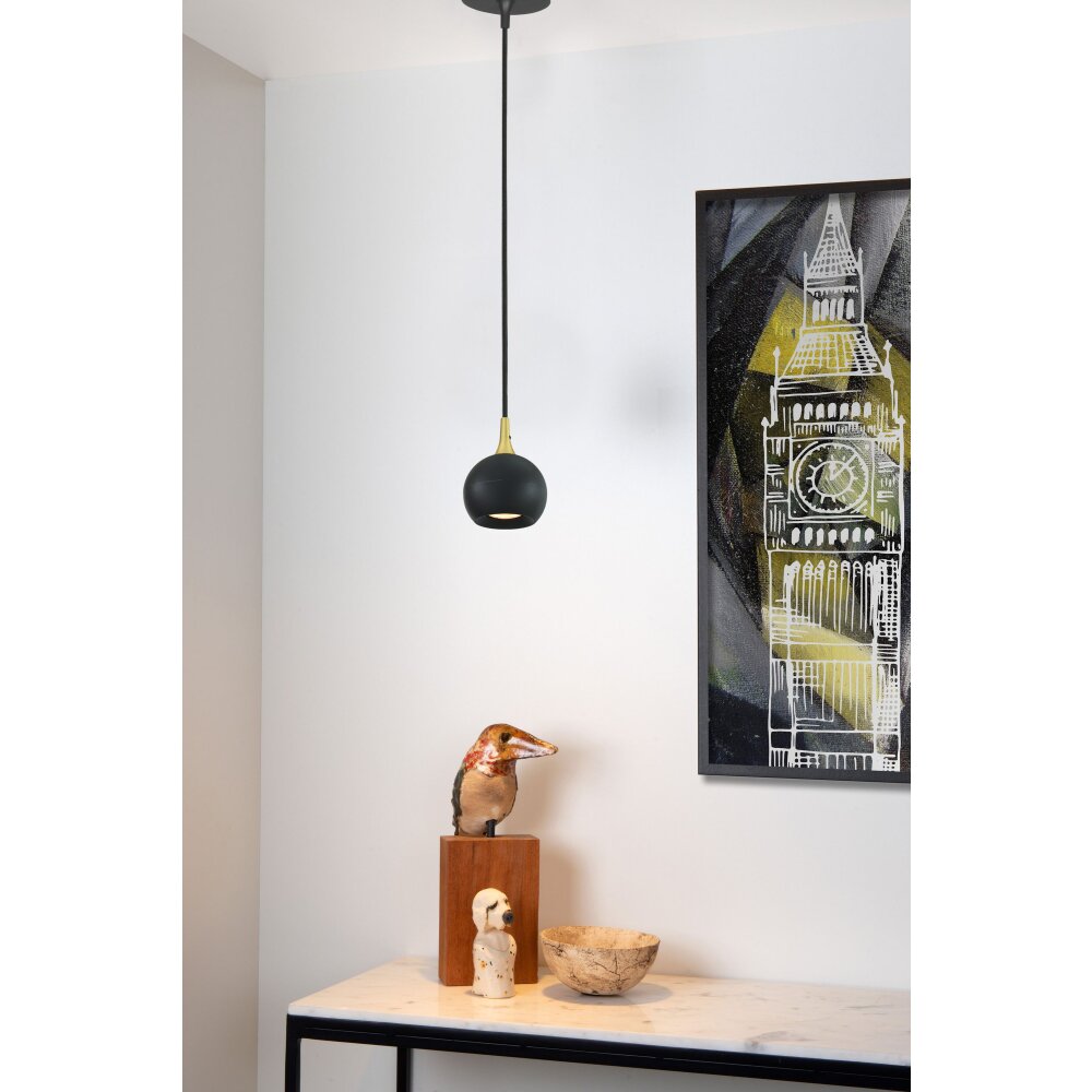 Lucide FAVORI Pendelleuchte Schwarz, 1-flammig main product photo