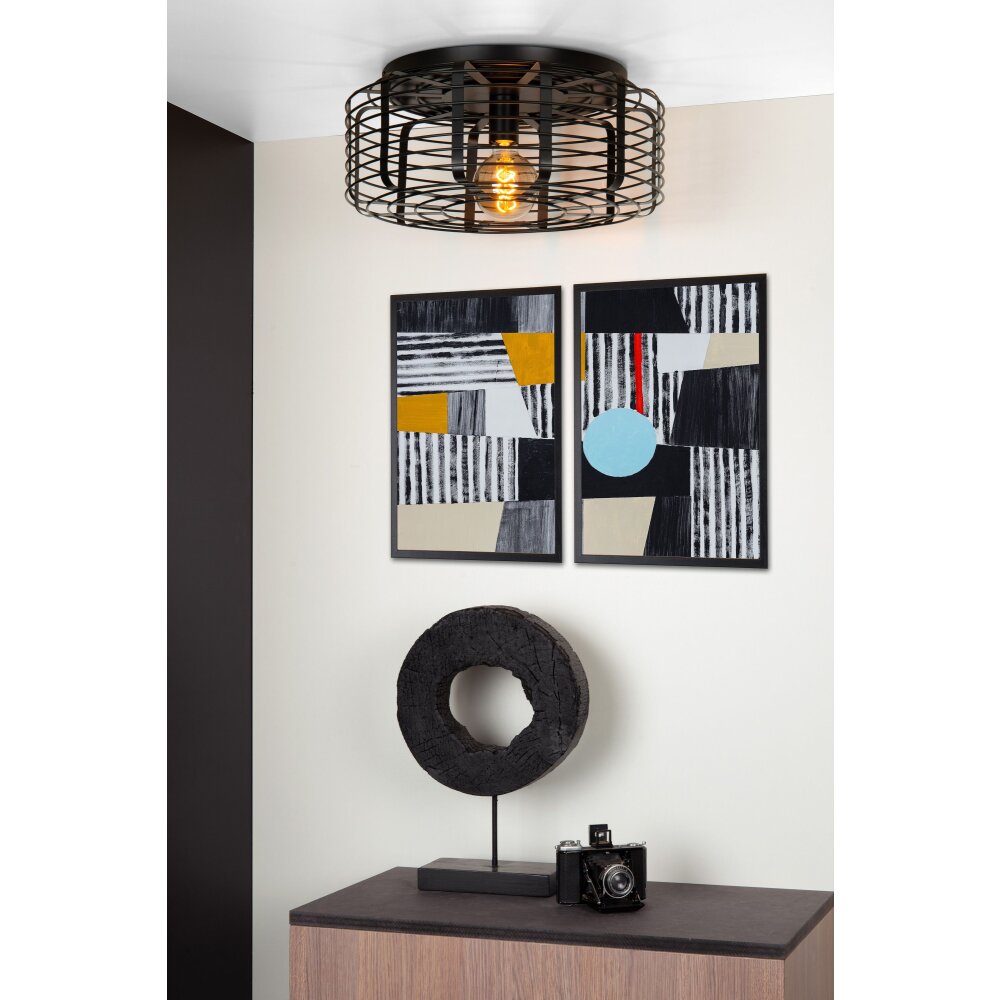 Lucide MELOPEE Deckenleuchte Schwarz, 1-flammig main product photo