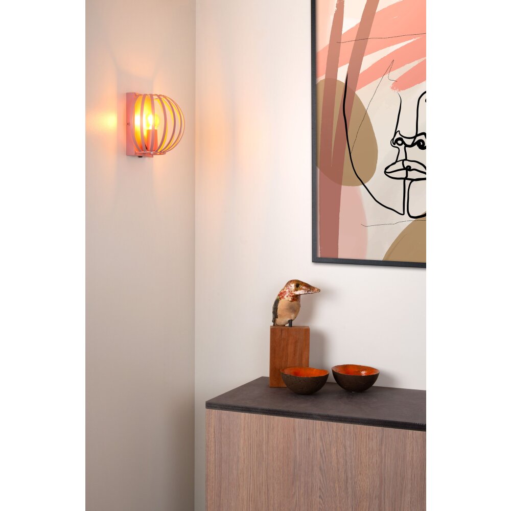 Lucide MERLINA Wandleuchte Rosa, 1-flammig main product photo