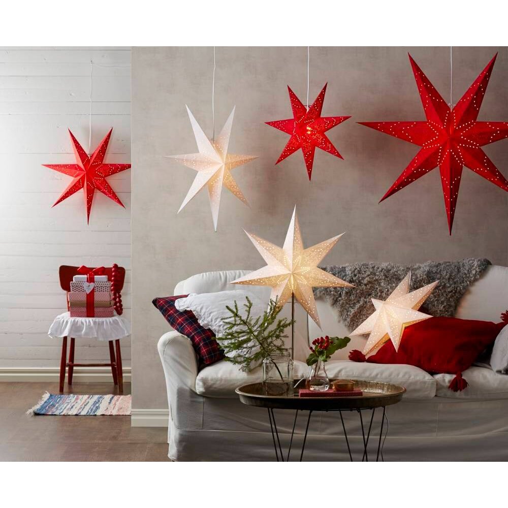 Star Trading Weihnachtsstern Papierstern Rot, 1-flammig Rot 231-62