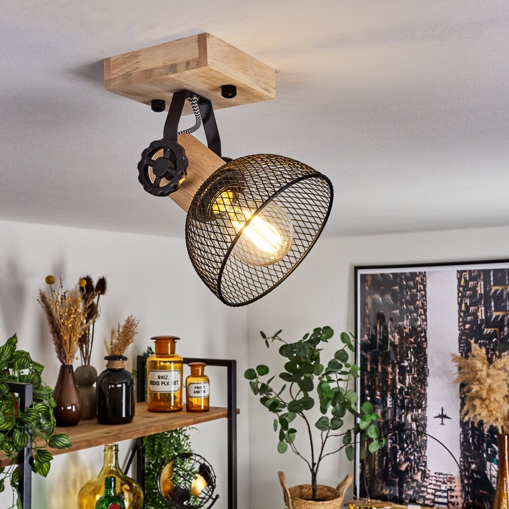 Orny Deckenleuchte Naturfarben, Schwarz, 1-flammig main product photo