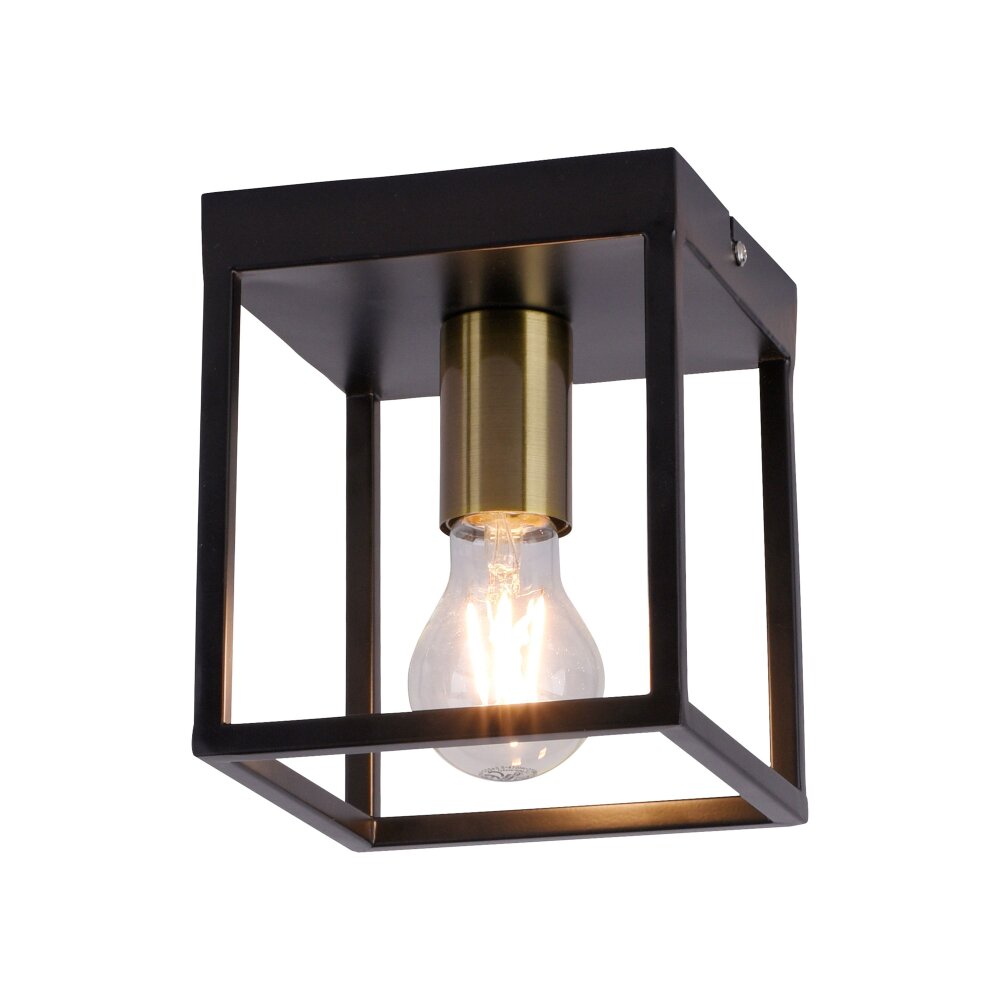 Leuchten Direkt FABIO Deckenleuchte Messing, Schwarz, 1-flammig main product photo