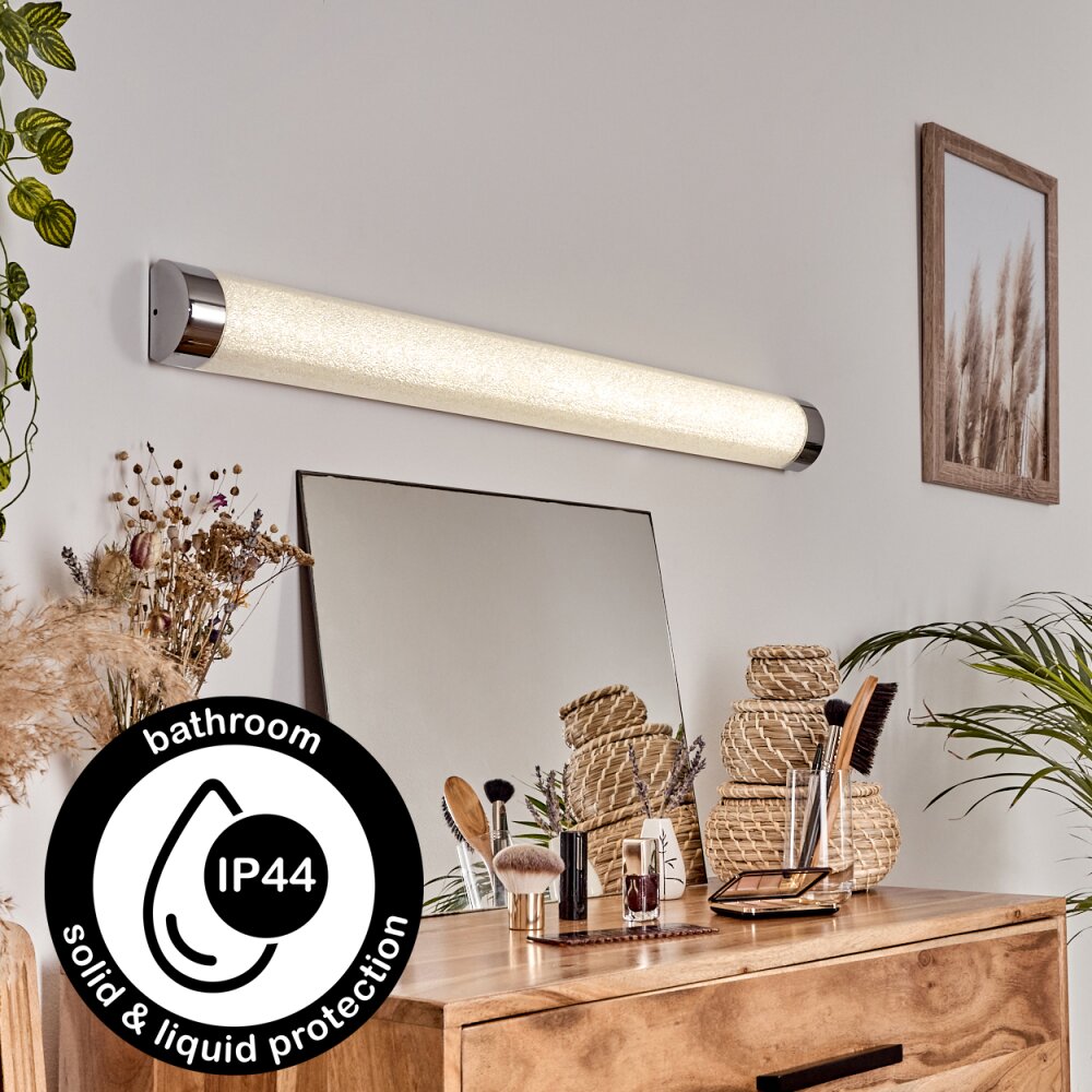 Morges Spiegelleuchte LED Chrom, Glitzereffekt, Weiß, 1-flammig main product photo