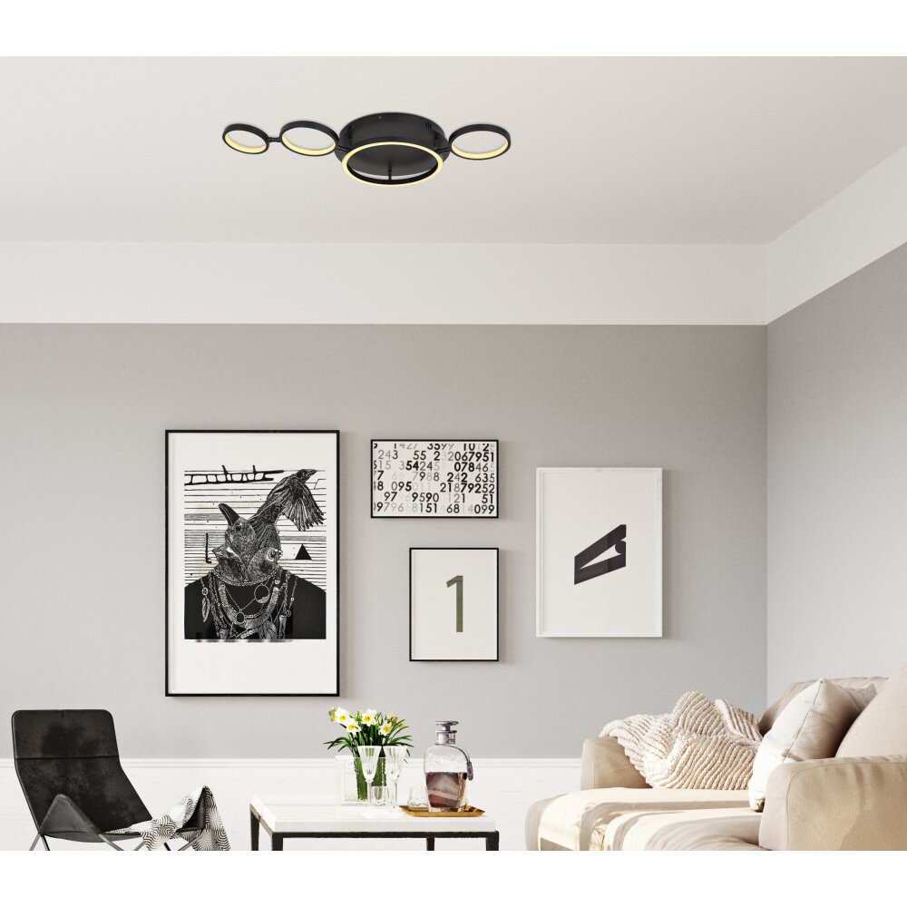 Globo ANTONIUS Deckenleuchte LED Schwarz, 1-flammig main product photo