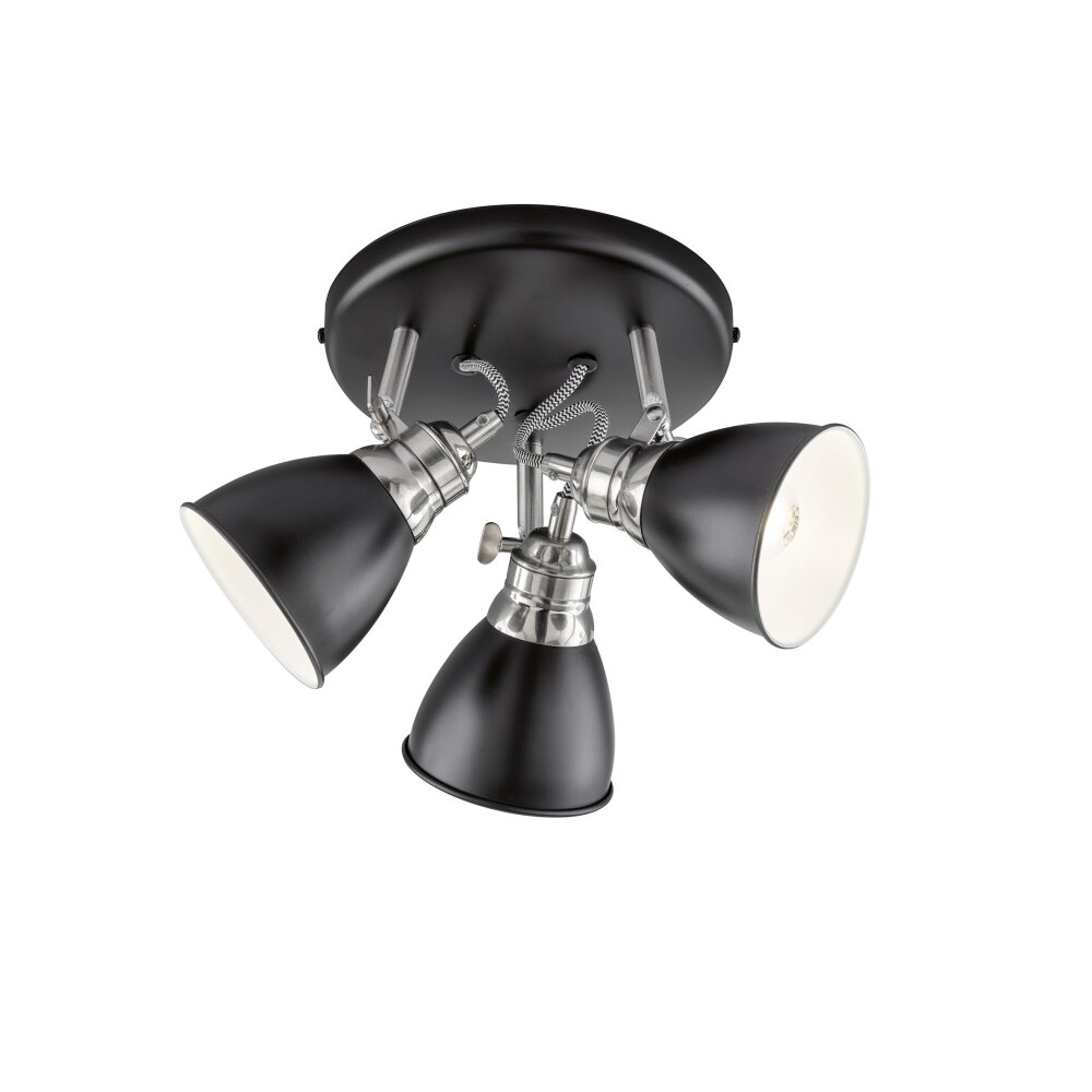 Fischer & Honsel Wales Deckenleuchte Schwarz, 3-flammig