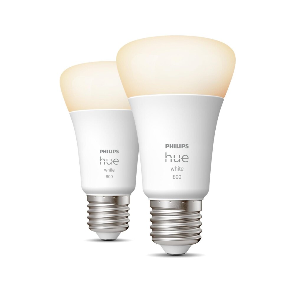 Philips Hue White 2er Set LED E27 9 Watt 2700 Kelvin 800 Lumen main product photo
