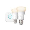 Philips Hue White 2er Set LED E27 9,5 Watt 2700 Kelvin 1055 Lumen