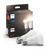 Philips Hue White 2er Set LED E27 9,5 Watt 2700 Kelvin 1050 Lumen