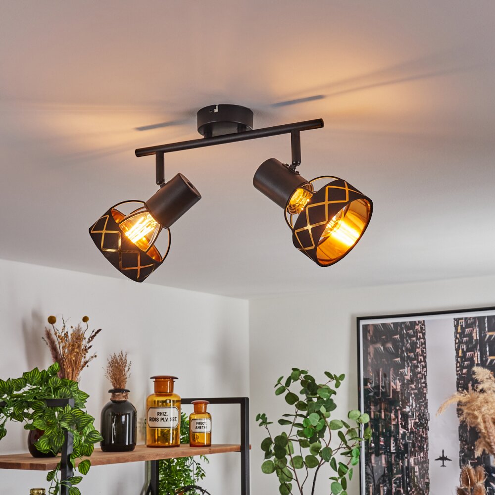 Tarasp Deckenleuchte Schwarz, 2-flammig main product photo