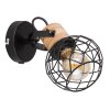 Globo LACKY Wandleuchte Holz hell, Schwarz, 1-flammig