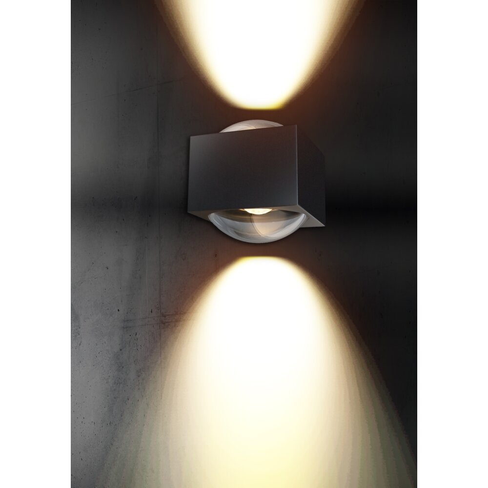 LCD Fischeck Außenwandleuchte LED Schwarz, 2-flammig main product photo