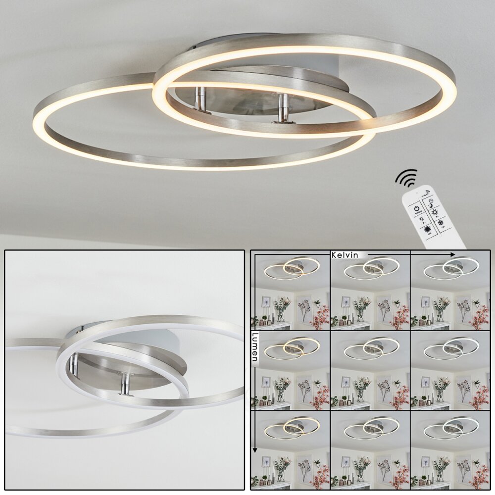 Ovasta Deckenleuchte LED Nickel-Matt, 1-flammig, Fernbedienung main product photo