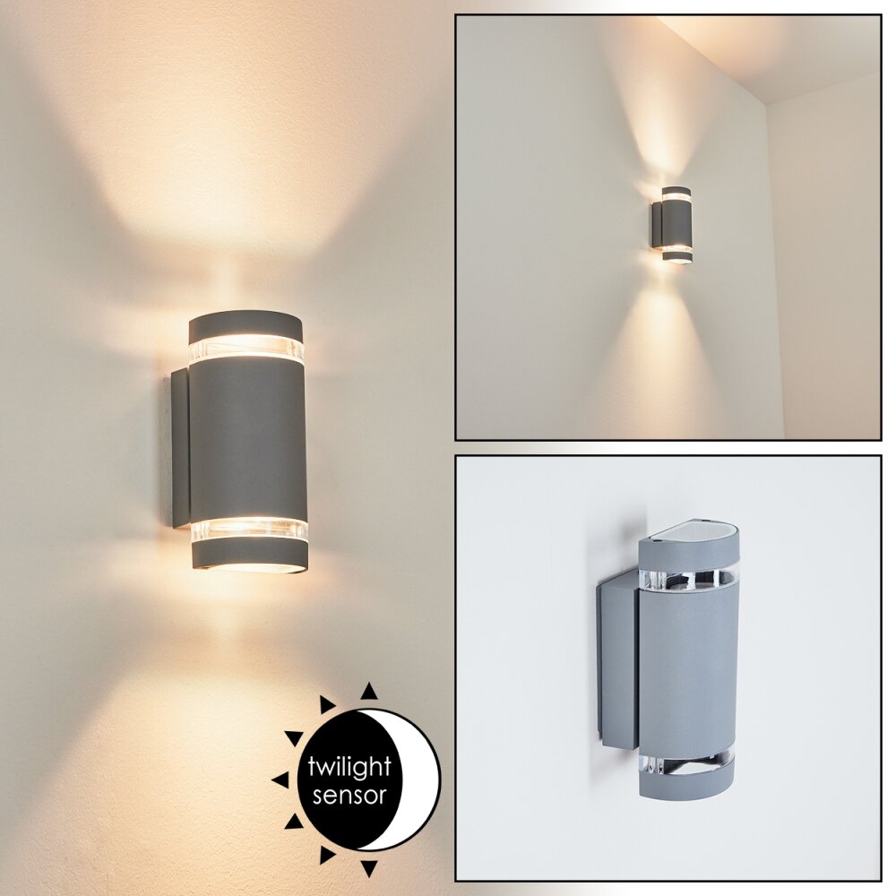 Inglewood Außenwandleuchte Silber, 2-flammig main product photo