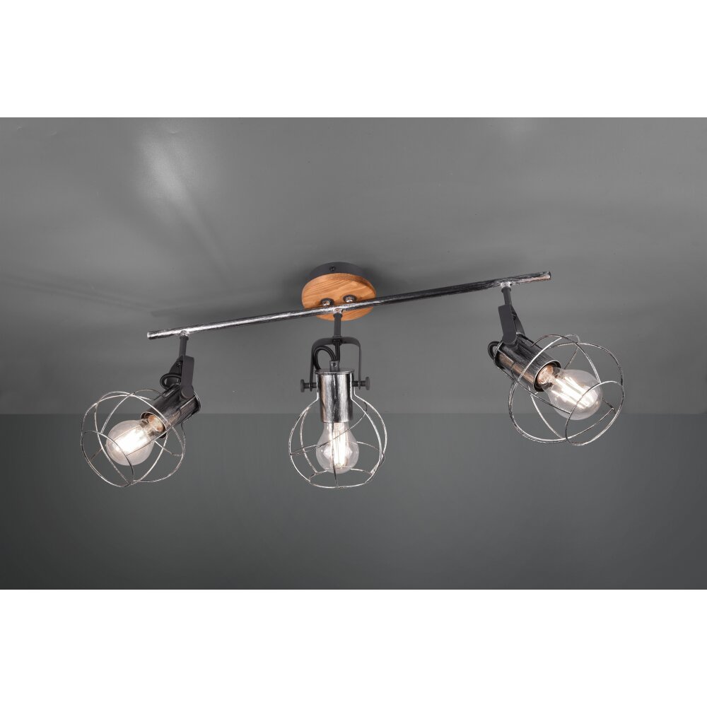 Trio Leuchten MADRAS Deckenleuchte Holz dunkel, Schwarz, 3-flammig main product photo