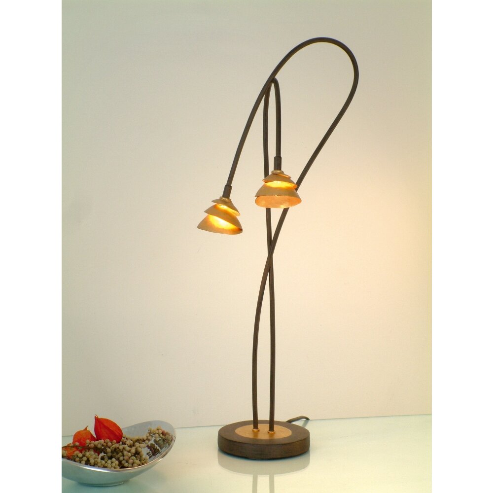 Holländer SNAIL TWO Tischleuchte Braun, Gold, Schwarz, 2-flammig main product photo