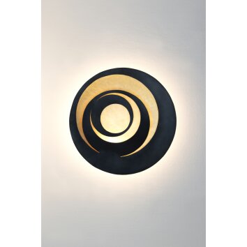 Holländer SPIRALE Wandleuchte LED Braun, Gold, Schwarz, 1-flammig