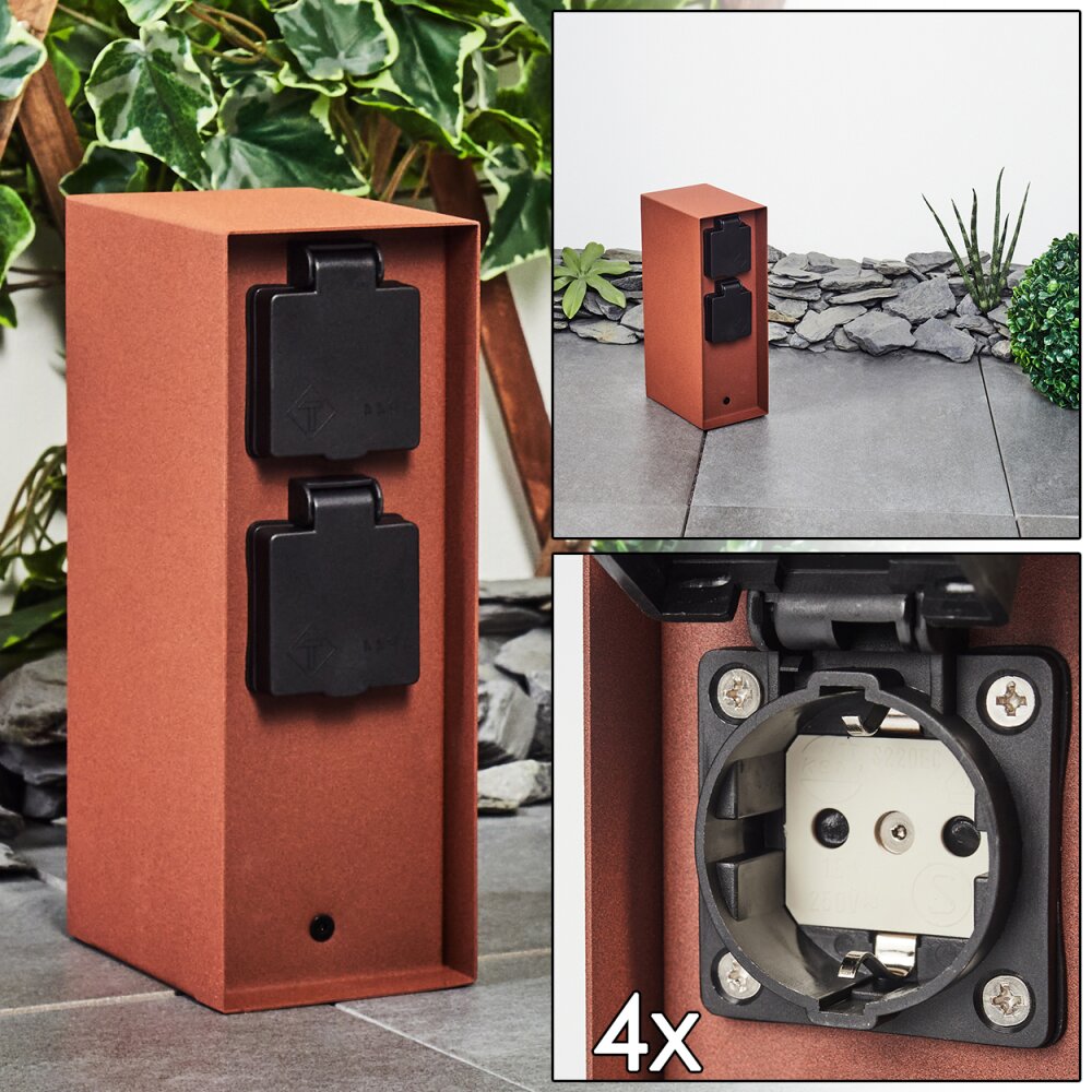Abilene Außensteckdose Rostfarben, Schwarz main product photo