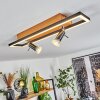 Deadwood Deckenleuchte LED Braun, Chrom, Holzoptik, 3-flammig